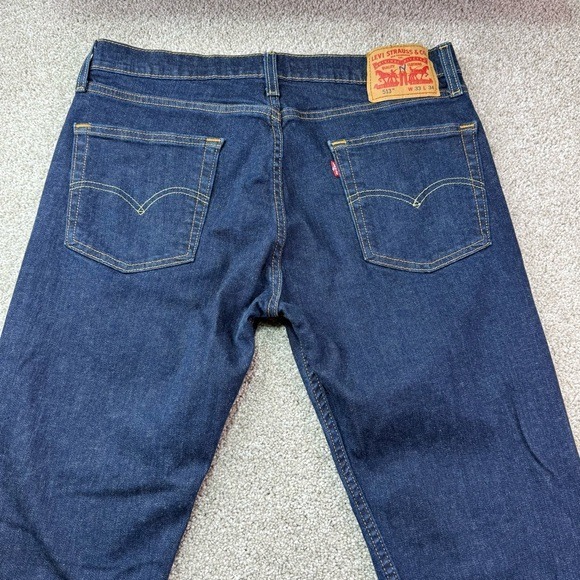 Levi's 513 Men's Jeans My Measurements Show 34x33 Blue‎ Straight - Picture 9 of 12